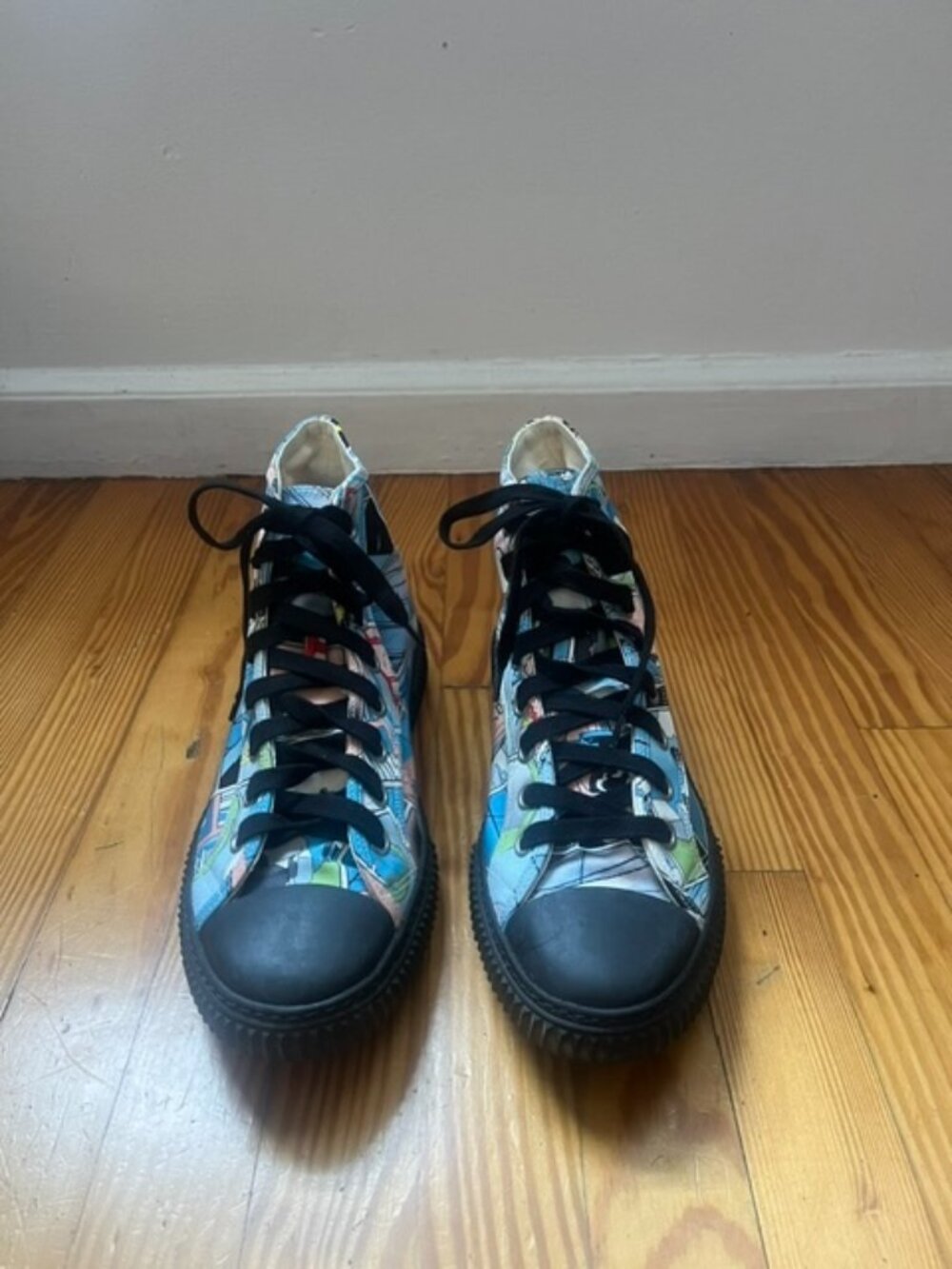 Rare Prada James Jean Runway Comic Print Men's High Top Sneakers~Size 11